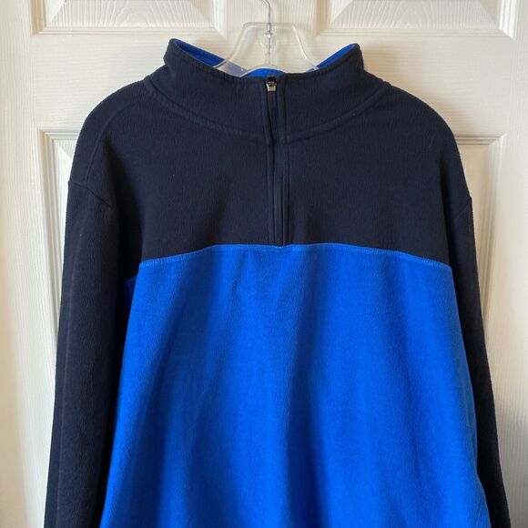 Lands’ End Men’s XXL Fleece Pullover 1/4 Zip Sweatshirt Outdoor Hiking - Picture 3 of 10